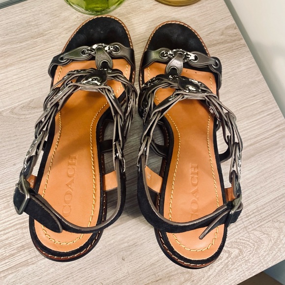 Coach Mid Heel Sandal w/Coach Link - Picture 6 of 15